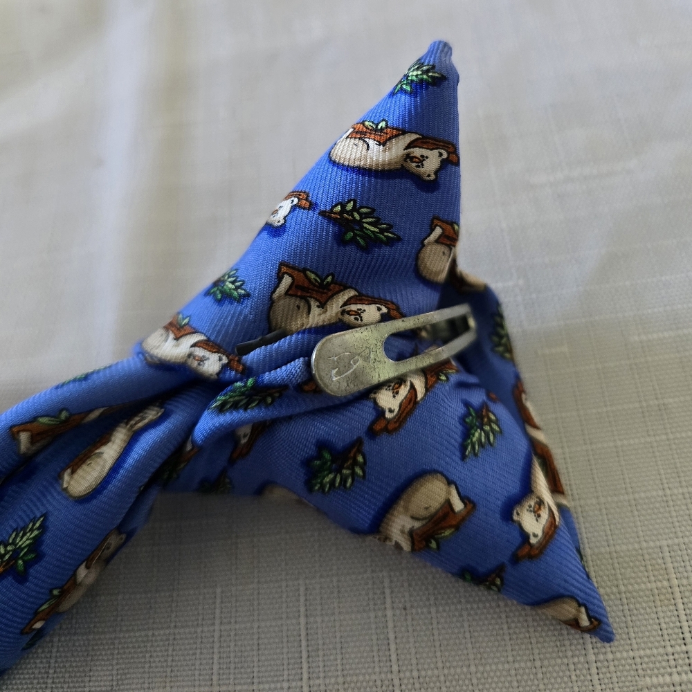 Rooster Brand VINTAGE 100% Silk Clip On Tie Novelty Koala Print Men's Necktie - Picture 9 of 10